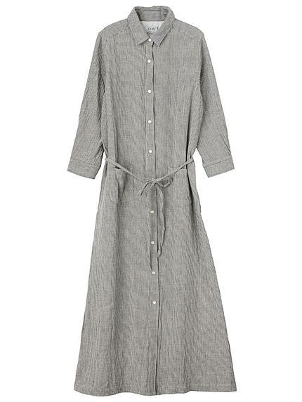 Wガーゼストライプマキシシャツ