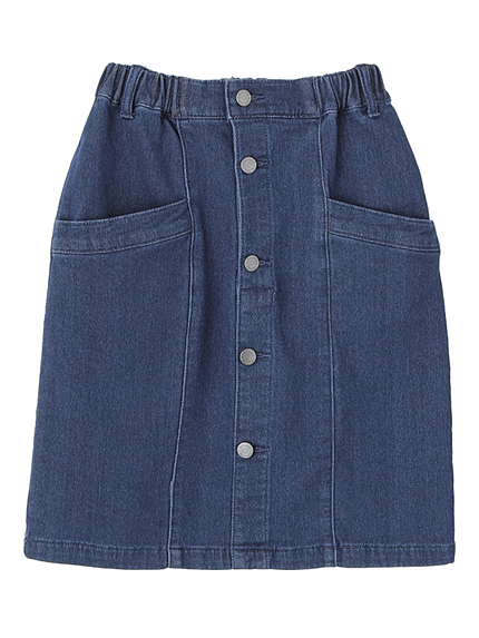 カットデニム切替タイトスカート