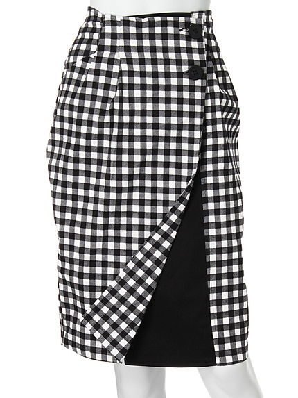 バックレースアップラップスカート