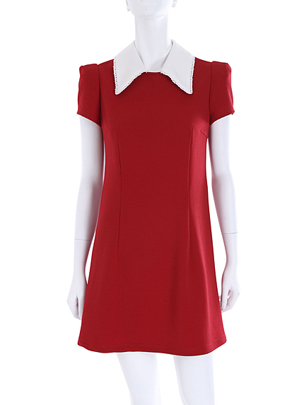 《ViVi 6月号　トリンドル玲奈さん着用》バイカラー襟付ワンピース