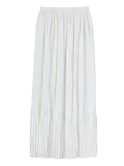 Wプリーツマキシスカート