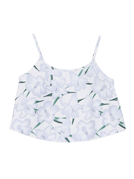 LIGHT GRAYISH FLOWERキャミソール