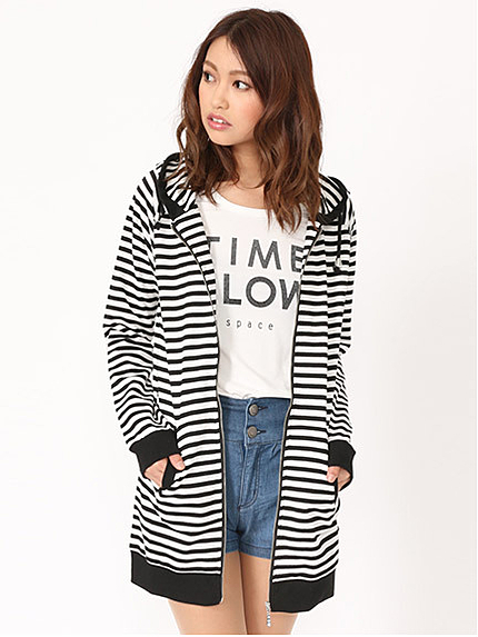 ボーダーZIPパーカー