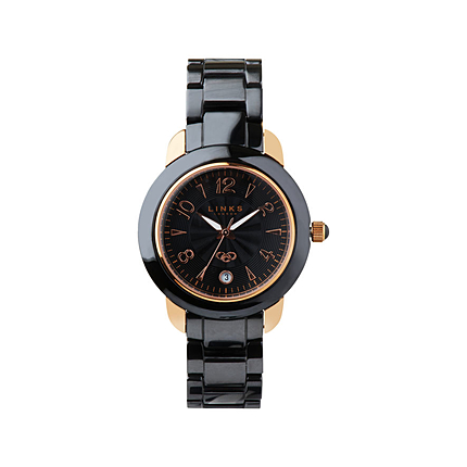 Phoebe Black Rose Gold Watch