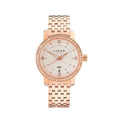 Mayfair Rose Gold Plate and Crystal Watch