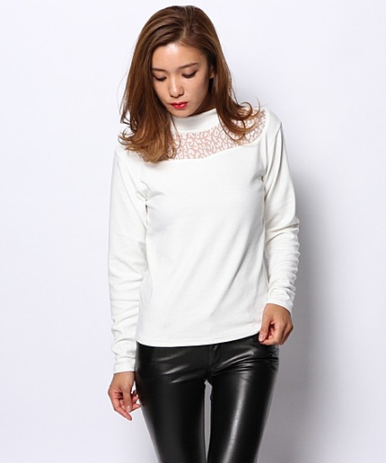 【2014秋冬新作】チュールハイネックTOPS