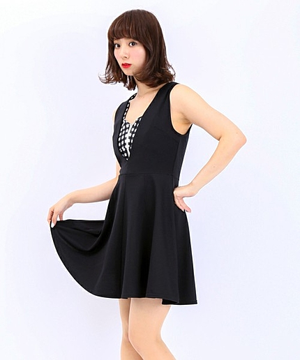 WEGO/カットフレアジャンパースカート