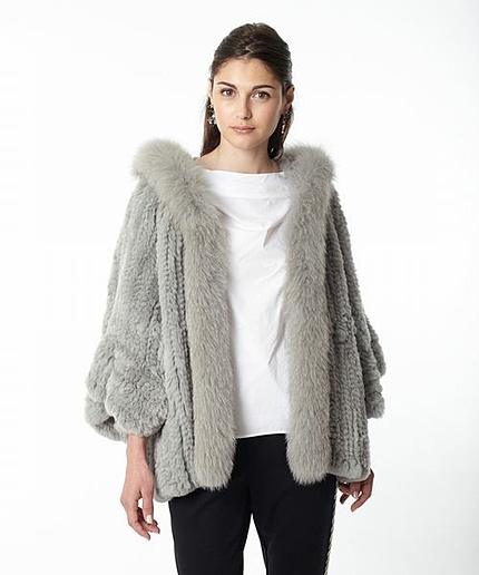 フードファーフリルコート