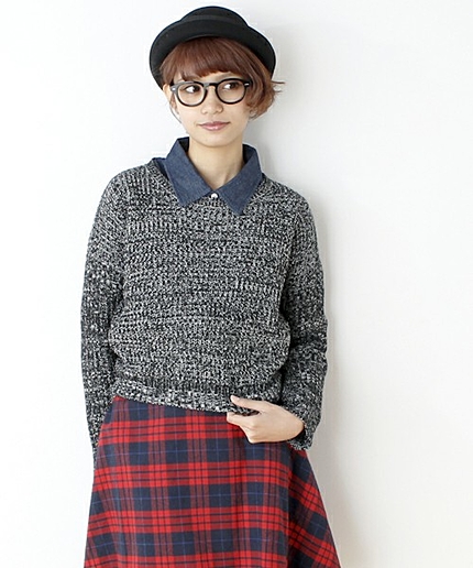 WEGO/ミックスニットショートプルオーバー