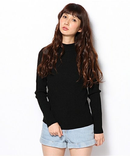 WEGO/リブハイネックニット