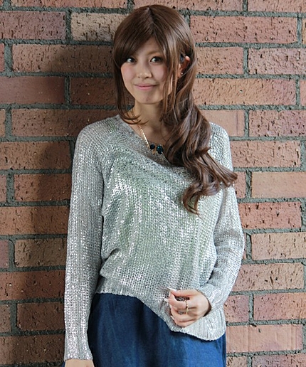 WEGO/メタリックニット