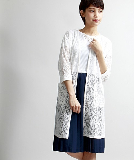 WEGO/レースロングカーディガン