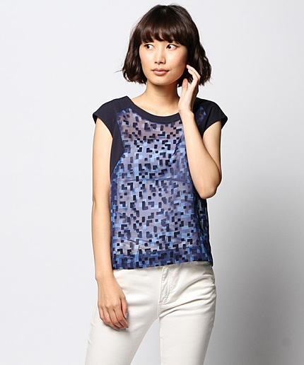 OpalPixelPrintブラウス