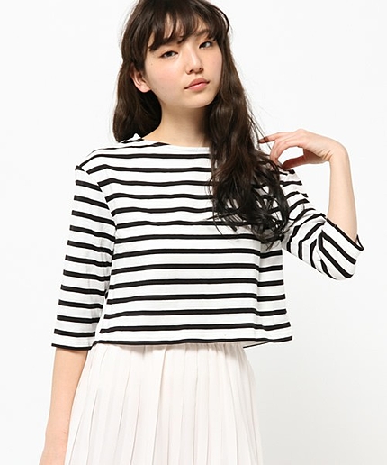 WEGO/ボートネックボーダーTシャツ