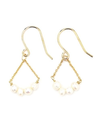 サンゴパールフックピアス