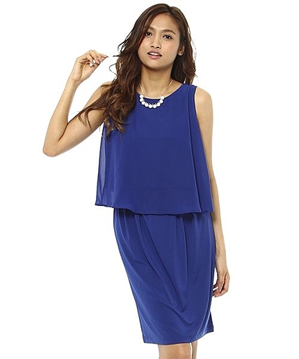 シフォンフレアドッキングワンピース