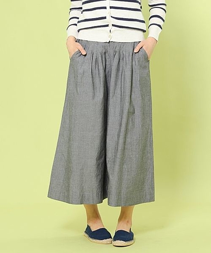 コットンシャンブレーガウチョパンツ