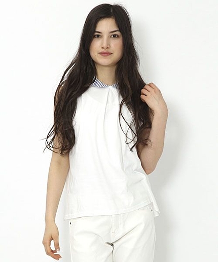 スーピマ天竺襟付きプルオーバー