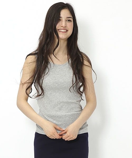 杢スラブUネックタンク