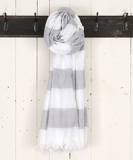 コットンワイドボーダーストール