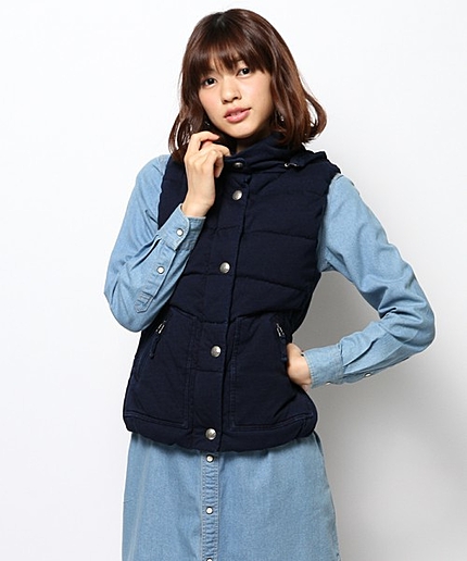 ニットデニムダウンベスト