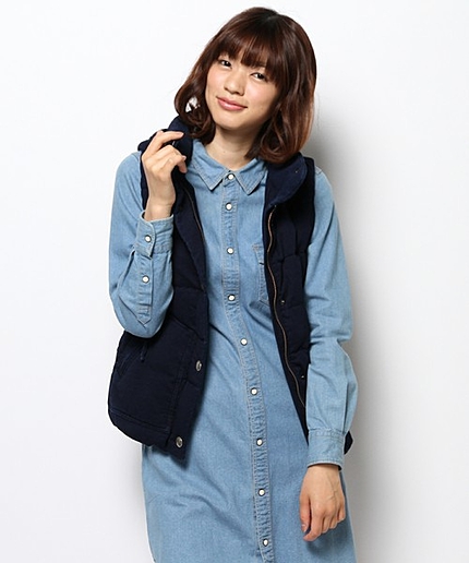 ニットデニムダウンベスト