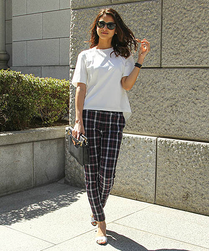 トラウザーチェックパンツ