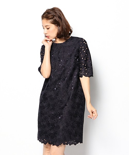 フローラルケミカルレースワンピース