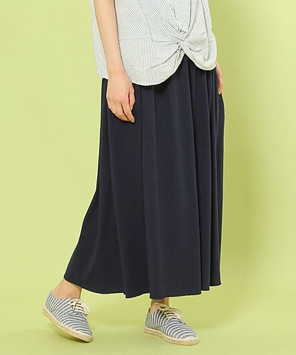 コットンリネンカットソーマキシスカート