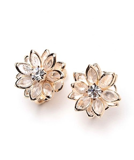 クリアフラワーイヤリング