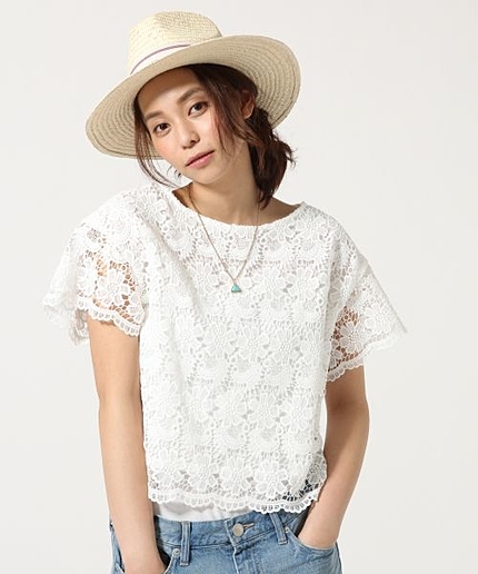 ハナガラソウレースブラウス