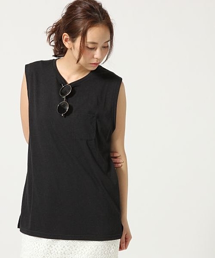 スラブチュニックノースリーブ