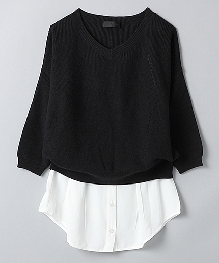 2PニットレイヤードVネック7S