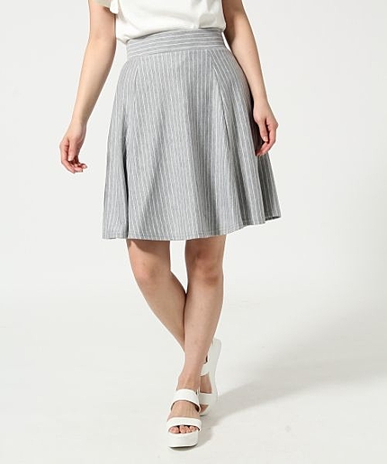 ポンチストライプフレアスカート