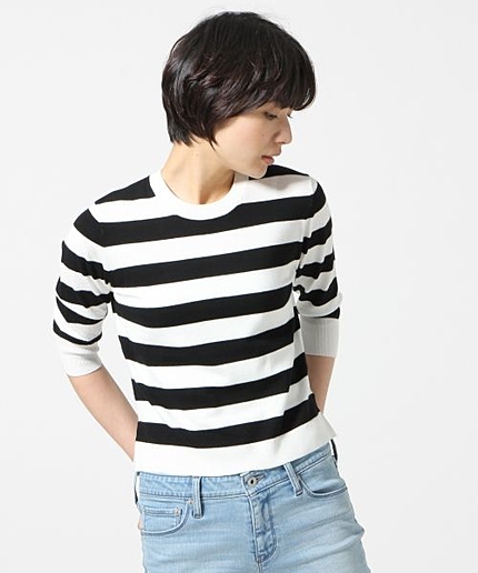 ボーダーコンパクトニット