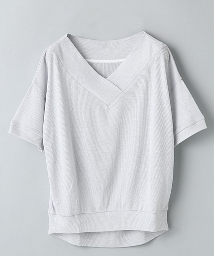 ラメオフショルVプルオーバーSS