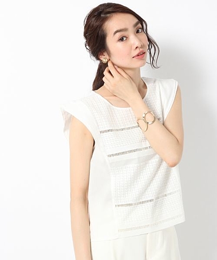 ＣカットワークレースＦＳブラウス