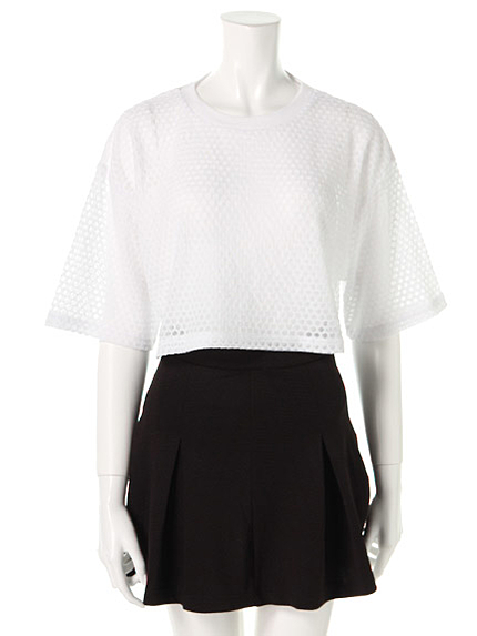 サークル柄すけショートT