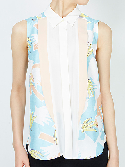 bananaプリントシャツ