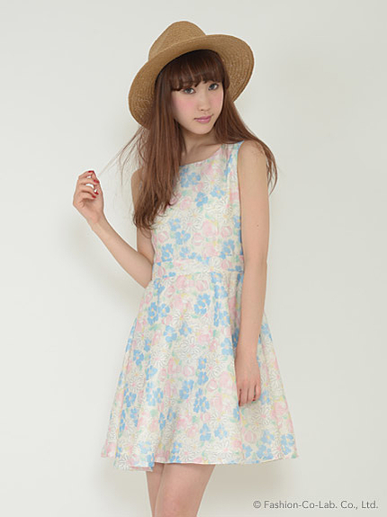 シアーフラワーワンピ