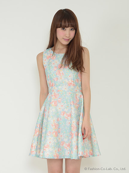 シアーフラワーワンピ