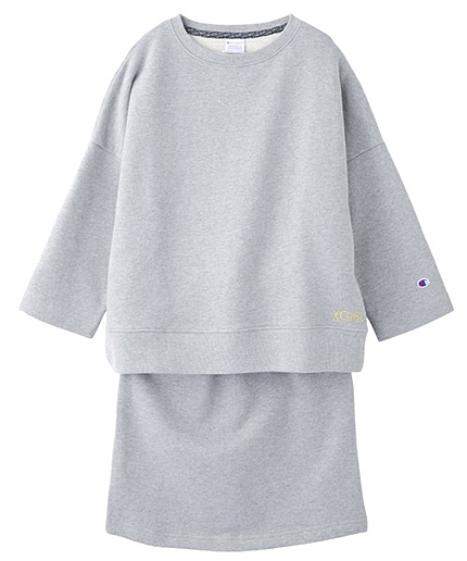 X-girl×Champion VINTAGE SWEAT TOP&SKIRT SET