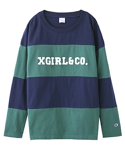 X-girl×Champion STRIPED L/S TOP