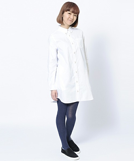 EMBROIDERED OX SHIRT DRESS