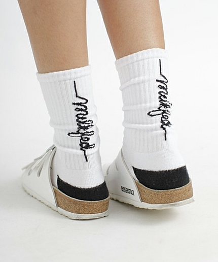 BONJOUR CAT SOCKS (靴下/ソックス/ミドル/ロゴ入り/猫)