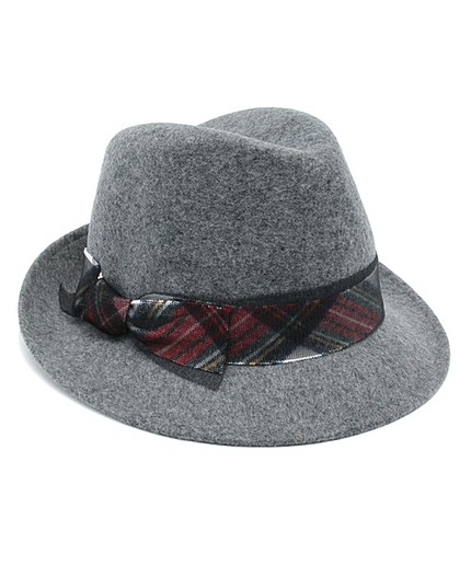 チェックリボン中折れハット