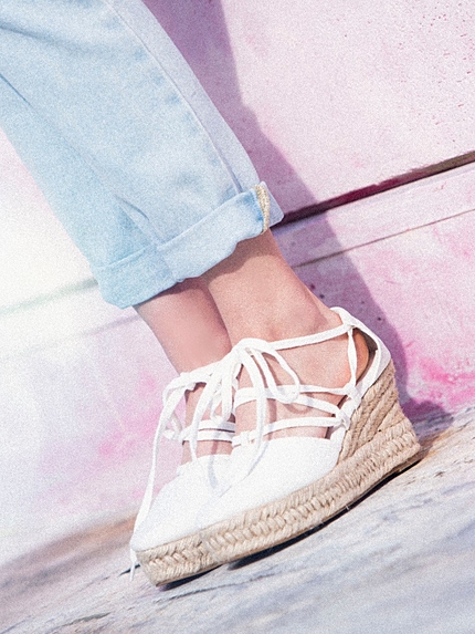 レースアップエスパドリーユ