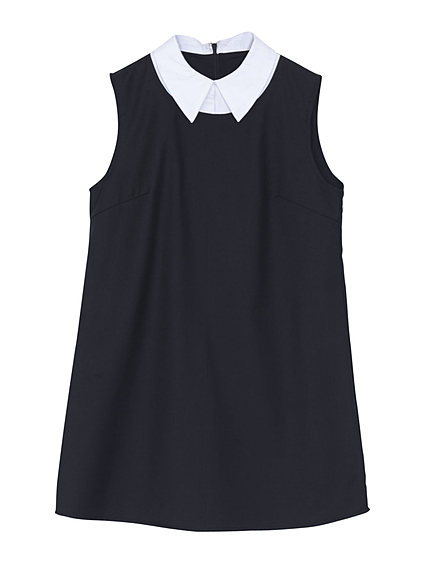 襟付きノースリワンピース