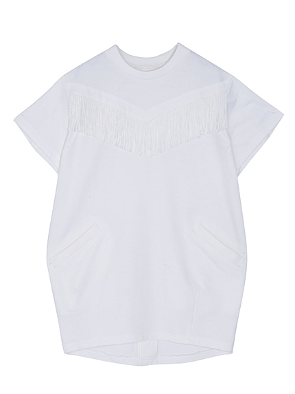 フリンジ裏毛ワンピース