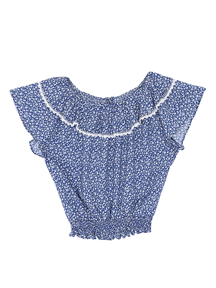 VINTAGEフラワー柄フリルブラウス